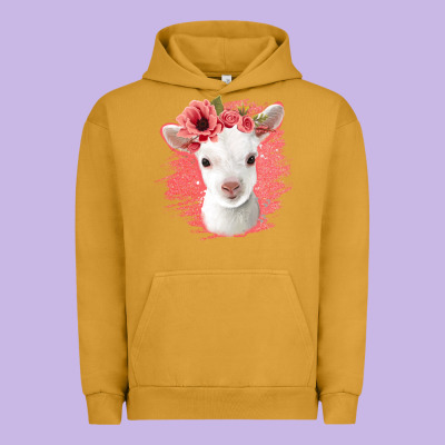 Floral Baby Goat Urban Hoodie Designed By Jasminsmagicworld