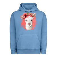 Pigment Pebble Blue floral baby goat Urban Hoodie - Jasminsmagicworld