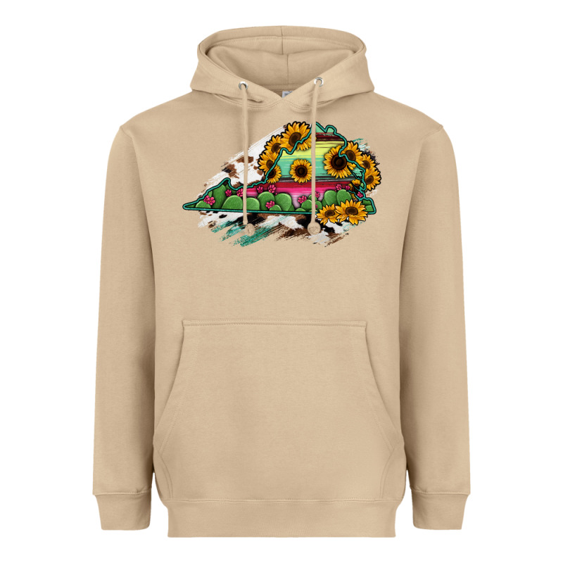 Virginia State Map Heavyweight Hoodie by RanaPortraitStore | Teevron