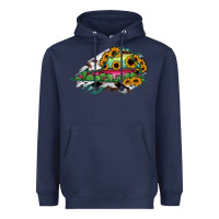 Navy Virginia State Map Heavyweight Hoodie - RanaPortraitStore