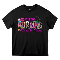 Black 100 Nursing Students Teams Heavy Core Tee - CowhideDigitalArt