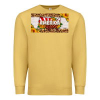 Antique Gold america map sunflower license plate Premium Sweatshirt - HRA Design Shop