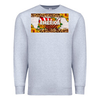 Heather Grey america map sunflower license plate Premium Sweatshirt - HRA Design Shop