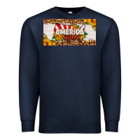 Navy america map sunflower license plate Premium Sweatshirt - HRA Design Shop