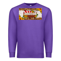 Purple america map sunflower license plate Premium Sweatshirt - HRA Design Shop