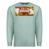 Seafoam america map sunflower license plate Premium Sweatshirt - HRA Design Shop