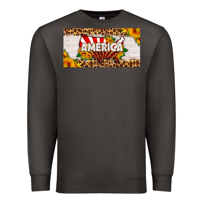 America Map Sunflower License Plate Premium Sweatshirt by HRA Design Shop | Teevron