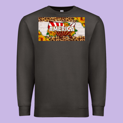 America Map Sunflower License Plate Premium Sweatshirt Designed By Hra Design Shop