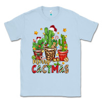 Dusty Blue christmas cactus merry cactmas Classic Tee - Zillion Design Studio