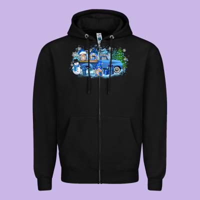 Snow Gnome Truck Zipper Hoodie Designed By Zillion Design Studio