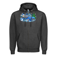 Charcoal Heather snow gnome truck Zipper Hoodie - Zillion Design Studio