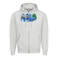 Dove Grey snow gnome truck Zipper Hoodie - Zillion Design Studio