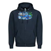 Navy snow gnome truck Zipper Hoodie - Zillion Design Studio