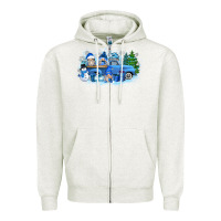 Oatmeal Heather snow gnome truck Zipper Hoodie - Zillion Design Studio