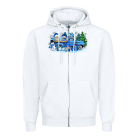 White snow gnome truck Zipper Hoodie - Zillion Design Studio