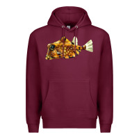Burgundy humpback turretfish Premium Hoodie - LillyAllenDesigns