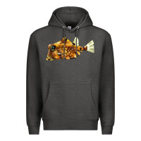 Charcoal Heather humpback turretfish Premium Hoodie - LillyAllenDesigns