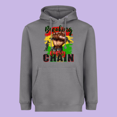 Breaking Every Chain Juneteenth Heavyweight Hoodie Designed By Zillion Design Studio