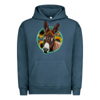 Pigment Midnight Navy aztec backsground donkey Urban Hoodie - Jasminsmagicworld