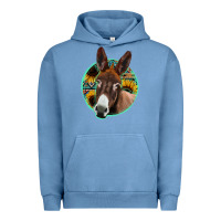 Pigment Pebble Blue aztec backsground donkey Urban Hoodie - Jasminsmagicworld