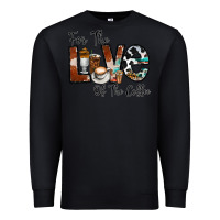 Black for the love of the coffe Premium Sweatshirt - CowhideDigitalArt
