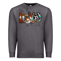 Charcoal Heather for the love of the coffe Premium Sweatshirt - CowhideDigitalArt