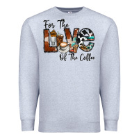 Heather Grey for the love of the coffe Premium Sweatshirt - CowhideDigitalArt