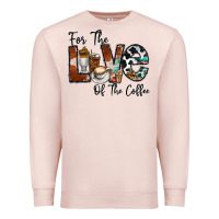 Pale Pink for the love of the coffe Premium Sweatshirt - CowhideDigitalArt