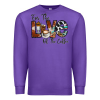 Purple for the love of the coffe Premium Sweatshirt - CowhideDigitalArt