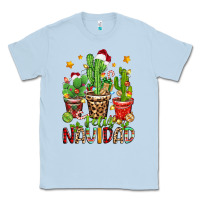 Dusty Blue christmas cactus feliz navidad Classic Tee - Zillion Design Studio