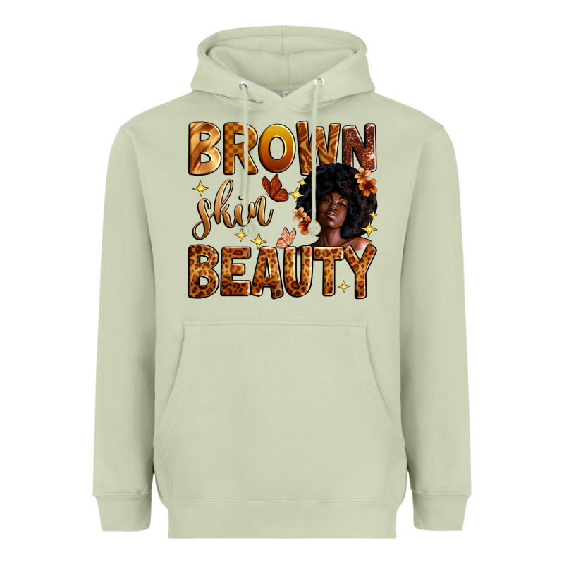 Brown Skin Beauty Heavyweight Hoodie by Zillion Design Studio | Teevron