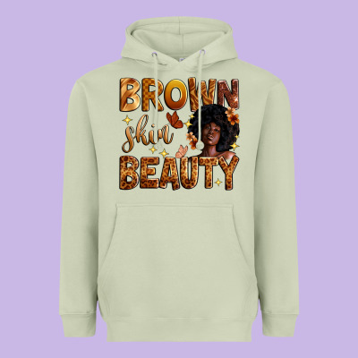Brown Skin Beauty Heavyweight Hoodie Designed By Zillion Design Studio