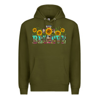 Army Green western believe sunflowers flowers Premium Hoodie - BarkalooDesign