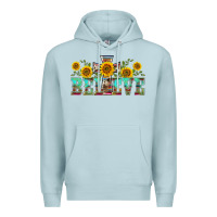 Blue Mist western believe sunflowers flowers Premium Hoodie - BarkalooDesign