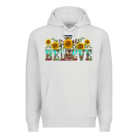 Dove Grey western believe sunflowers flowers Premium Hoodie - BarkalooDesign