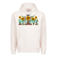 Pale Pink western believe sunflowers flowers Premium Hoodie - BarkalooDesign