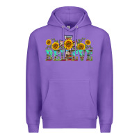 Purple western believe sunflowers flowers Premium Hoodie - BarkalooDesign