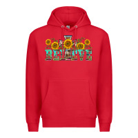 Red western believe sunflowers flowers Premium Hoodie - BarkalooDesign