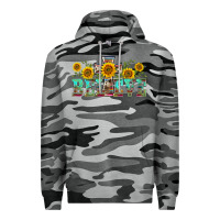 Slate Camo western believe sunflowers flowers Premium Hoodie - BarkalooDesign