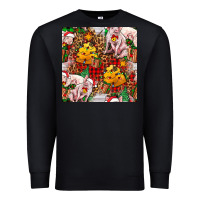 Black christmas pig  tartan with  hay and christmas ligh Premium Sweatshirt - FaDigitalArtStudio