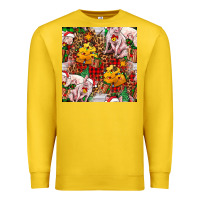 Lemon christmas pig  tartan with  hay and christmas ligh Premium Sweatshirt - FaDigitalArtStudio