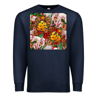 Navy christmas pig  tartan with  hay and christmas ligh Premium Sweatshirt - FaDigitalArtStudio