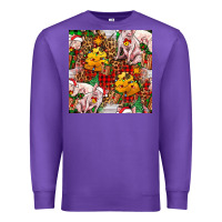 Purple christmas pig  tartan with  hay and christmas ligh Premium Sweatshirt - FaDigitalArtStudio