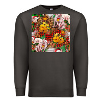 Smoke christmas pig  tartan with  hay and christmas ligh Premium Sweatshirt - FaDigitalArtStudio