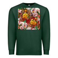 Sports Green christmas pig  tartan with  hay and christmas ligh Premium Sweatshirt - FaDigitalArtStudio
