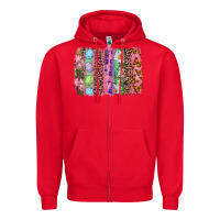 Red Western easter brush stroke Zipper Hoodie - RanaPortraitStore
