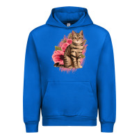 Cobalt floral cat Urban Hoodie - Jasminsmagicworld