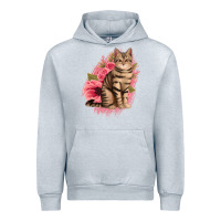 Heather Grey floral cat Urban Hoodie - Jasminsmagicworld