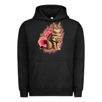 Pigment Black floral cat Urban Hoodie - Jasminsmagicworld