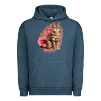 Pigment Midnight Navy floral cat Urban Hoodie - Jasminsmagicworld